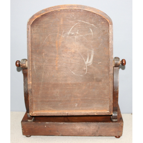 291 - A 19th century mahogany table top mirror with 2 drawers, approx 45cm wide x 58cm tall