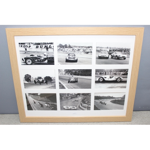 714 - After Graham Turner, a framed print of 1962 Goodwood Tourist Trophy & another framed collection of v... 