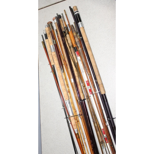 715 - Qty of vintage freshwater fishing rods to include split cane examples