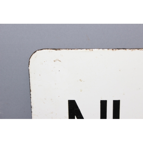 719 - Vintage black & white enamel sign' NH3 56', possibly a canal or railway marker. approx 61cm x 30cm