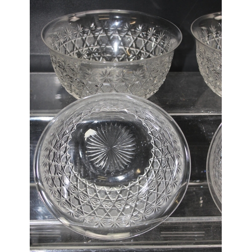 1694 - A set of 8 antique cut glass pudding bowls, each approx 12cm in diameter