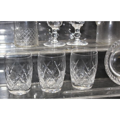 1696 - A large qty of assorted antique and later glassware, mainly crystal and cut glass