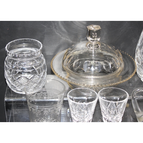 1696 - A large qty of assorted antique and later glassware, mainly crystal and cut glass