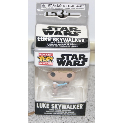 1531 - 12 x boxed Pocket POP Star Wars keyrings - Hans Solo and Luke Skywalker