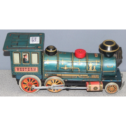 1532 - Vintage tinplate battery operated toy train