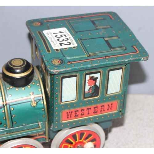 1532 - Vintage tinplate battery operated toy train