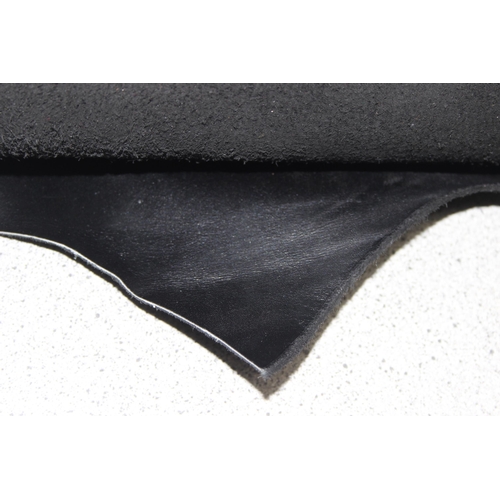 212 - Roll of black suede, approx 2mm thick, 178cm x 130cm