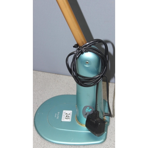 249 - S-Lite desk lamp in blue with touch switch, approx 50cm H