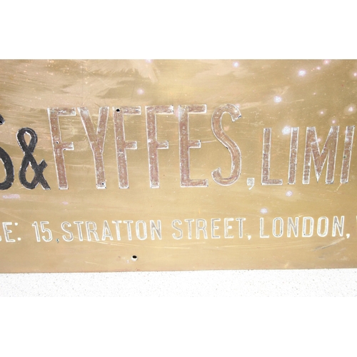 474 - Vintage brass plaque for 'Elders & Fyffes Limited' London (passenger-carrying banana boats), approx ... 