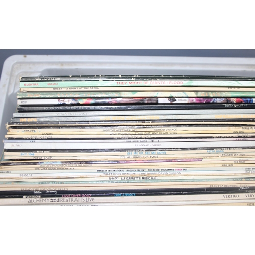 605 - Qty of LP vinyl records to incl Dire Straits, Phil Collins, Fleetwood Mac, ELO etc