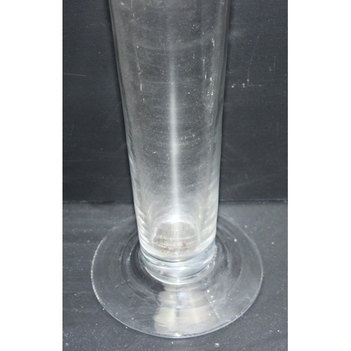 1781 - 2 large clear-glass vases, one handblown by Rayware, tallest approx 60cm