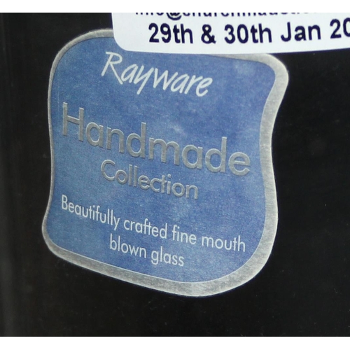 1781 - 2 large clear-glass vases, one handblown by Rayware, tallest approx 60cm