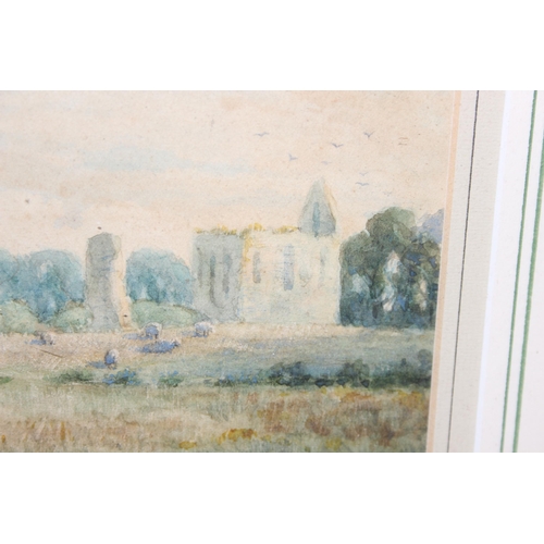 487 - Original watercolour in frame of Newark Abbey, signed bottom left 'J. Munday, 1913', approx 36cm x 2... 