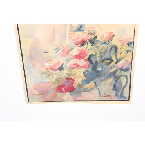 492 - Amateur copy of the original watercolour of 'Dans la Roseraie' painted in 1922 by Antoine Calbet (18... 