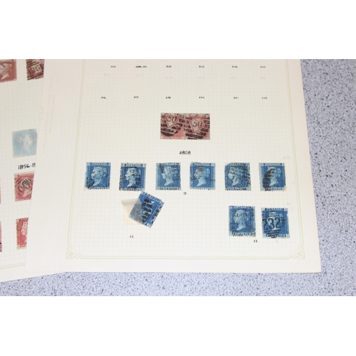 542 - Stamps - GB Early QV Stars, Mixed Condition 32 on 3 pages