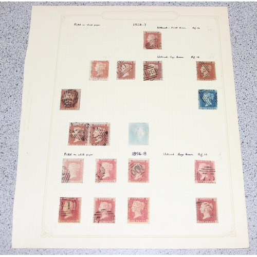 542 - Stamps - GB Early QV Stars, Mixed Condition 32 on 3 pages