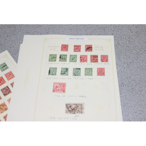 546 - Stamps - GB GV/GVI Mint & Used on leaves