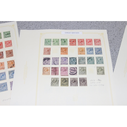 546 - Stamps - GB GV/GVI Mint & Used on leaves