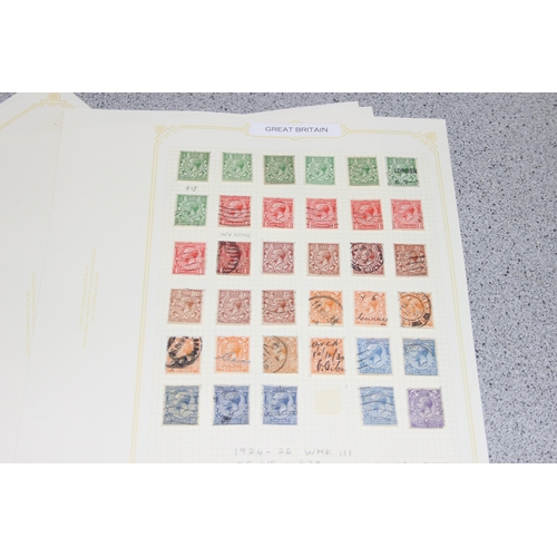 546 - Stamps - GB GV/GVI Mint & Used on leaves