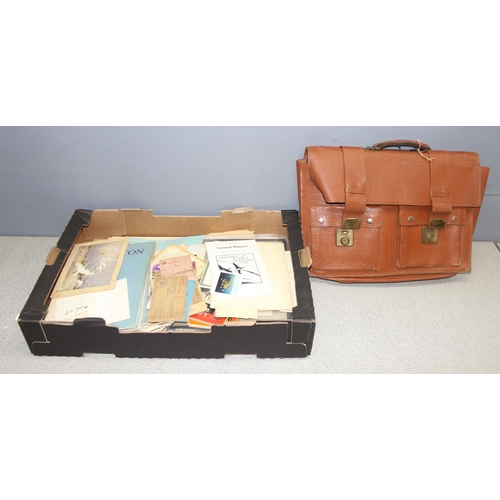 549 - Large qty of mixed ephemera and satchel