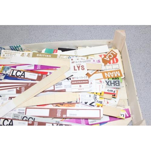 555 - Qty of vintage airline luggage labels and related items