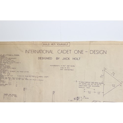 702 - Qty of mid-century model yacht building blueprints/instructional posters by Jack Holt