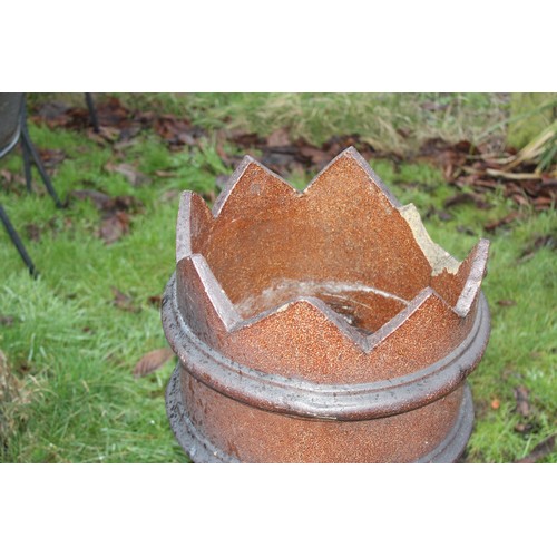 306 - Vintage stoneware chimney pot, ideal for garden display, approx 80cm tall