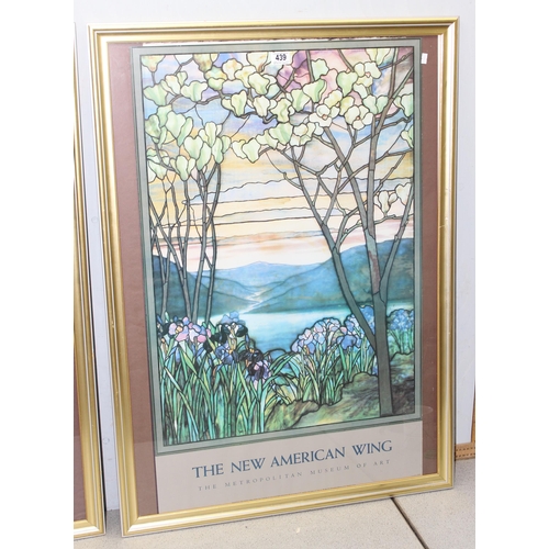 407 - 2 large framed Metropolitan Museum of Art poster prints: Louis Comfort Tiffany; Magnolia & Irises, a... 