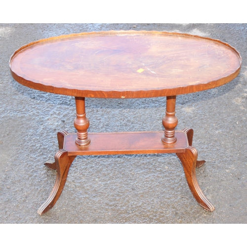 108 - An unusual vintage mahogany wine table with pie crust edge, approx 110cm wide x 57cm deep x 74cm tal... 