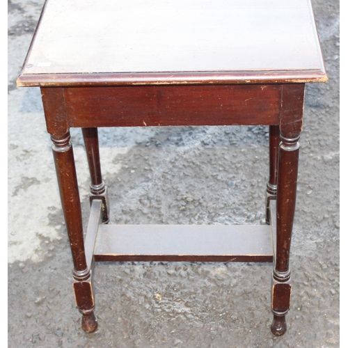 45 - Vintage mahogany side table, approx 52cm W x 37cm D x 67cm H