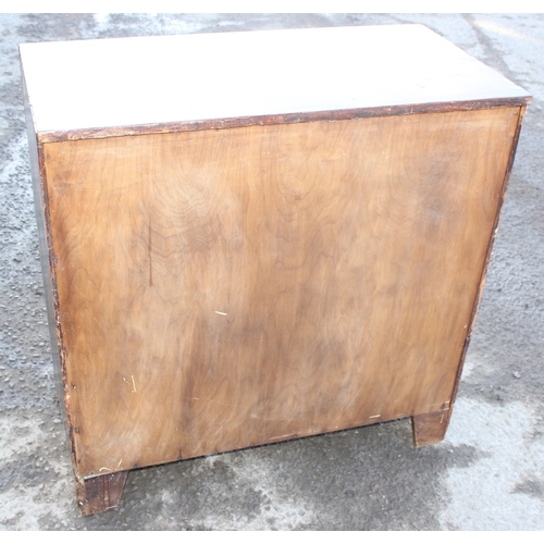 32 - A Georgian 2 over 3 mahogany chest of drawers with bracket feet, approx 90cm wide x 45cm deep x 95cm... 