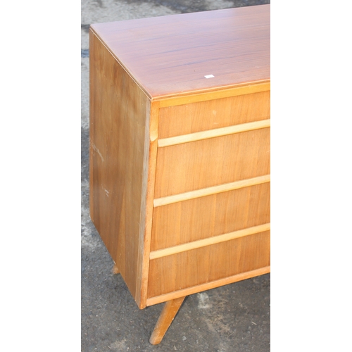 34 - A vintage mid-century 4 drawer chest of drawers by Avalon Yatton, approx 91cm wide x 43cm deep x 89c... 