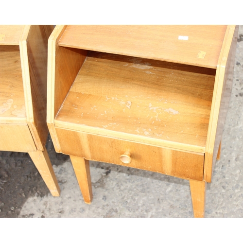 35 - A pair of retro bedside cabinets, each approx 40cm wide x 31cm deep x 59cm tall