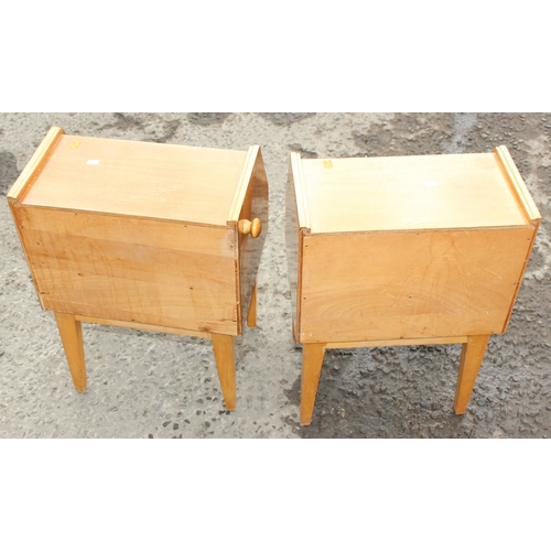 35 - A pair of retro bedside cabinets, each approx 40cm wide x 31cm deep x 59cm tall