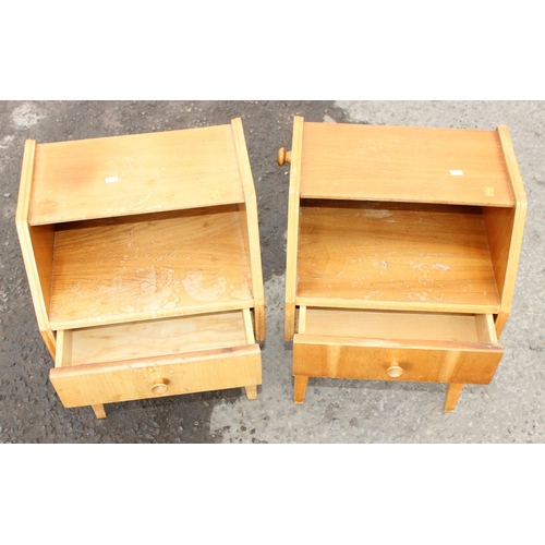 35 - A pair of retro bedside cabinets, each approx 40cm wide x 31cm deep x 59cm tall