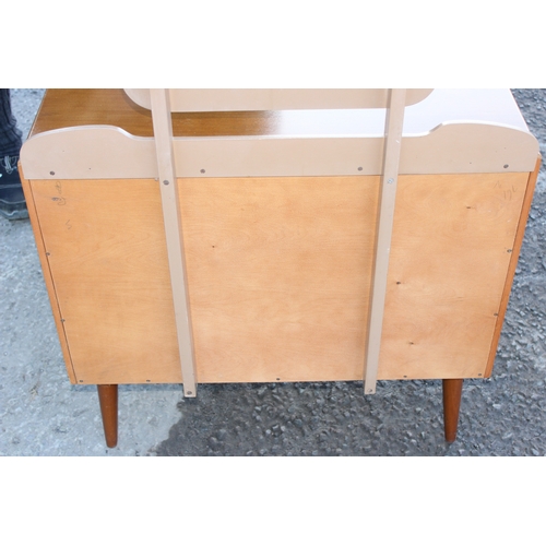 27 - A retro mid-century Avalon Yatton 3 drawer dressing table, approx 76cm wide x 42cm deep x 145cm tall