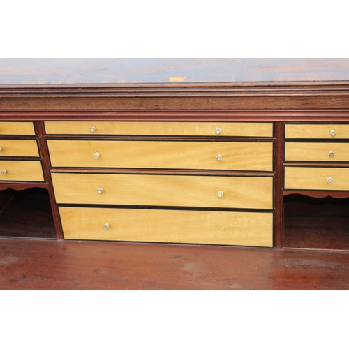 151 - A 19th century mahogany secretaire chest of drawers with turned wooden handles and bracket feet, app... 