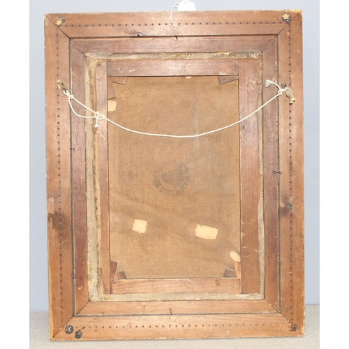 458 - A 19th century oil on canvas portrait of St Francis, various ink annotations verso, possibly JGB or ... 