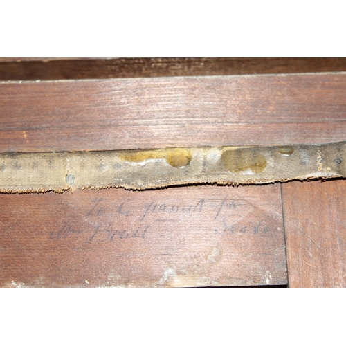 458 - A 19th century oil on canvas portrait of St Francis, various ink annotations verso, possibly JGB or ... 