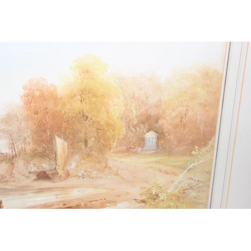 460 - Charles Pyne (1841-1920), antique watercolour of fishermen by a lake, seemingly unsigned but signed ... 