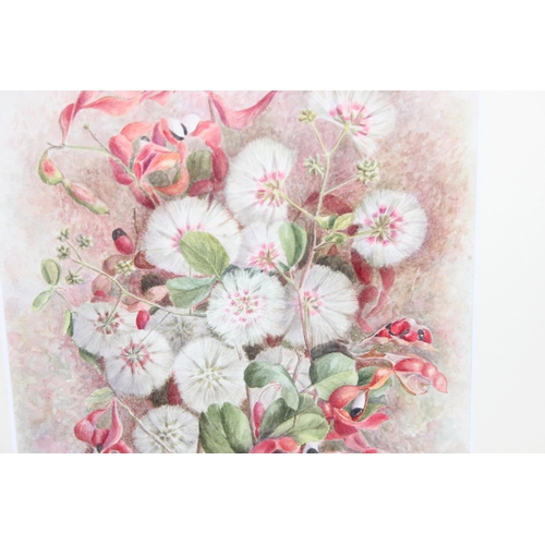 469 - Original floral still life watercolour, signed E. M. Phillips, approx 39cm x 31cm