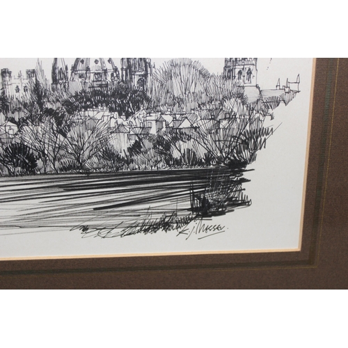 443 - Ken Messer (Local, 1931-2018), ink drawing entitled 