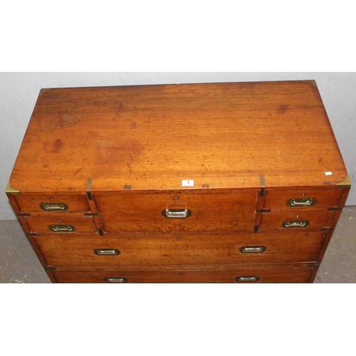 1 - A 19th century 2 part military campaign chest made by Army & Navy CSL (Army & Navy Store Co-Operativ... 