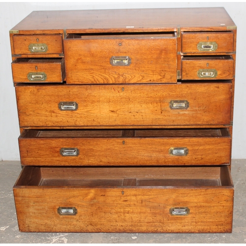 1 - A 19th century 2 part military campaign chest made by Army & Navy CSL (Army & Navy Store Co-Operativ... 