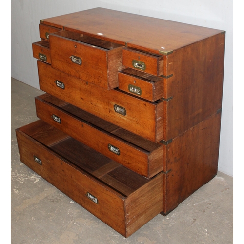 1 - A 19th century 2 part military campaign chest made by Army & Navy CSL (Army & Navy Store Co-Operativ... 