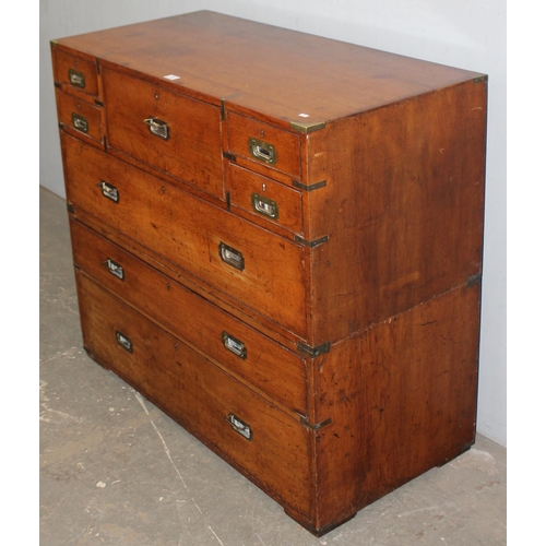 1 - A 19th century 2 part military campaign chest made by Army & Navy CSL (Army & Navy Store Co-Operativ... 