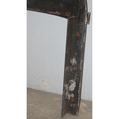 105 - Antique style cast and wrought iron fire surround, one of two in the sale, approx 93cm W x 120cm H