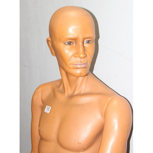 113 - A vintage life-size male mannequin, approx 5'9