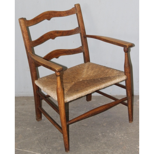 115 - 2 Arts & Crafts style rush seated chairs