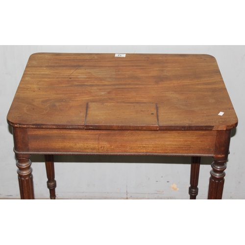 12 - In the manner of Gillows of Lancaster, a Regency period mahogany Chamber writing table, a mahogany t... 